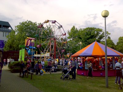 A fairground that set up in a nearby car park